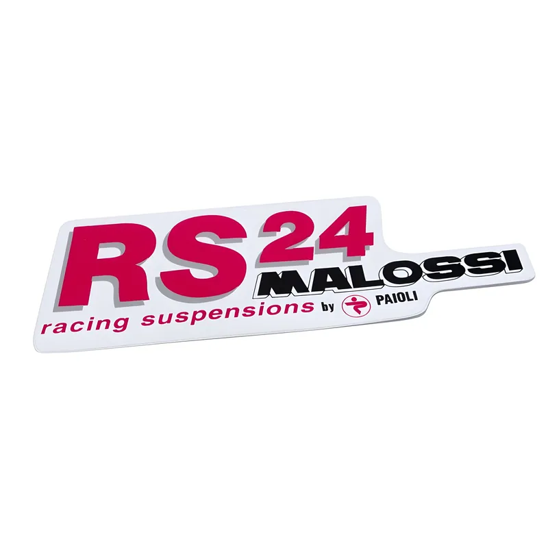 Zertifiziert Aufkleber Sticker Malossi RS24 Racing Suspensions by Paioli pink schwarz, mittel 144 x 45mm