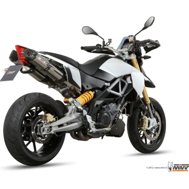 Auspuffanlage Mivv 2 SLIP-ON Edelstahl mit Carbon Kappe Suono Sport für Aprilia SMV Dorsoduro / Factory 750 ccm Bj. 2008 - 2014 Günstig
