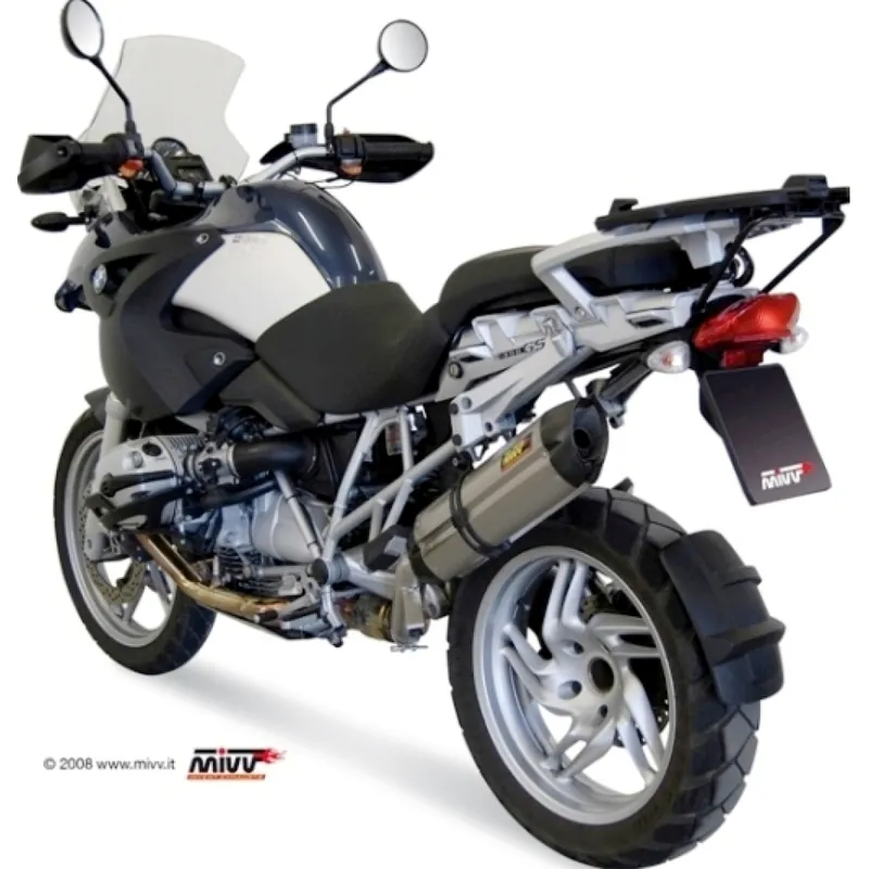 Auspuffanlage Mivv SLIP-ON Edelstahl mit Carbon Kappe Suono Sport für BMW R GS Adventure 1200 ccm Bj. 2004 - 2007 Echt