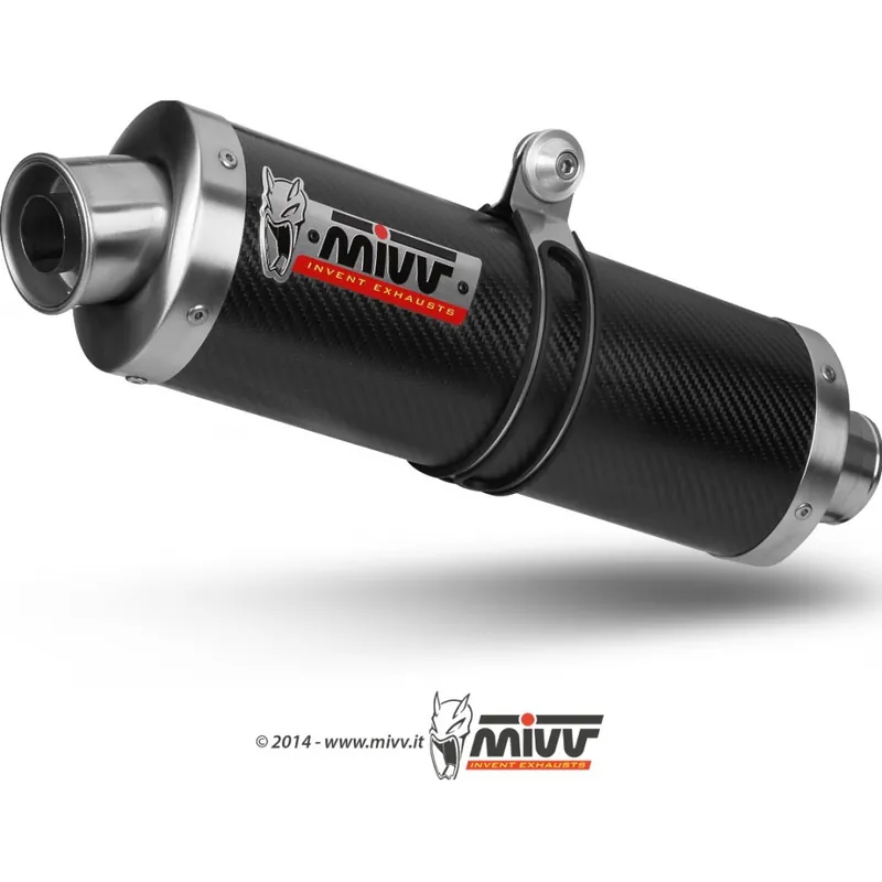 Preisreduziert Auspuffanlage Mivv BOLT-ON Carbon Oval Sport für Kawasaki ZX-6R 600 ccm Bj. 1998 - 2001