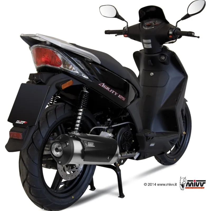 Auspuffanlage Mivv Komplettanlage 1x1 Edelstahl Urban für Kymco Agility R16 People S RS i 125 / 150 / 200 ccm Zertifiziert