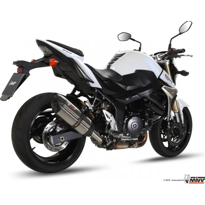 Auspuffanlage Mivv SLIP-ON Edelstahl mit Carbon Kappe Suono Sport für Suzuki GSR 750 ccm Bj. 2011 - 2014 Ausverkauf
