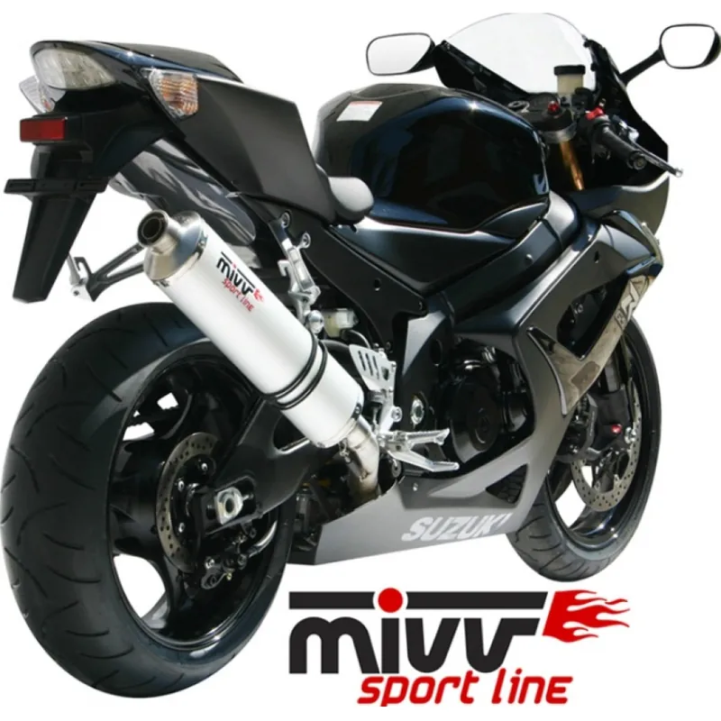 Markenprodukt Auspuffanlage Mivv SLIP-ON Edelstahl Oval Sport für Suzuki GSX R 1000 ccm Bj. 2005 - 2006