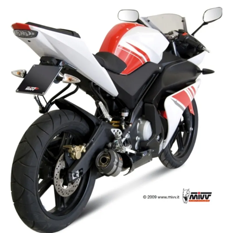 Top-Angebot Auspuffanlage Mivv Komplettanlage 1x1 Edelstahl mit Carbon Kappe Suono Sport für Yamaha YZF R 125 ccm Bj. 2008 - 2013