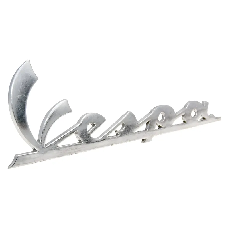 Markenprodukt Schild / Schriftzug " Vespa " für Seitenhaube für Vespa ET2, ET4, PX