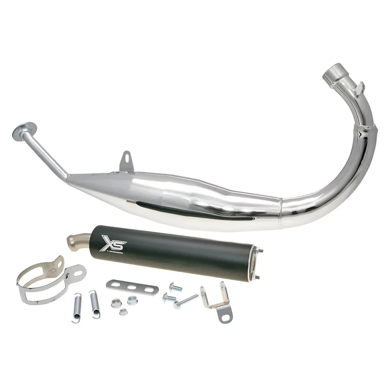 Auspuff Tecnigas XS mit Zulassung, chrom für Yamaha DT 03-10, Malaguti XSM, XTM 03-10 Preisknaller