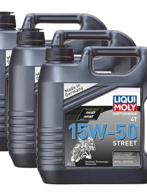 3x Liqui Moly 1689 Motorbike 4T Motoröl Synth Motorrad Street Race 15 W-50 4L Heißes Angebot