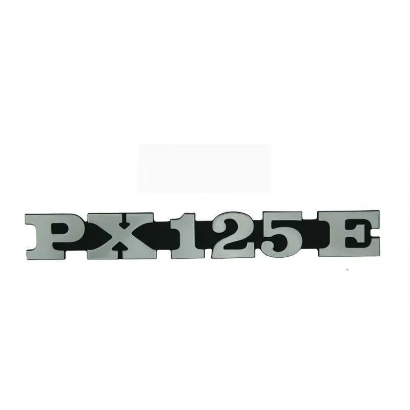 Emblem / Schriftzug " PX 125 E " für Vespa Seitenhaube PX 125 - 2 Pins 158x20mm Lochabstand 105mm Knallerangebot