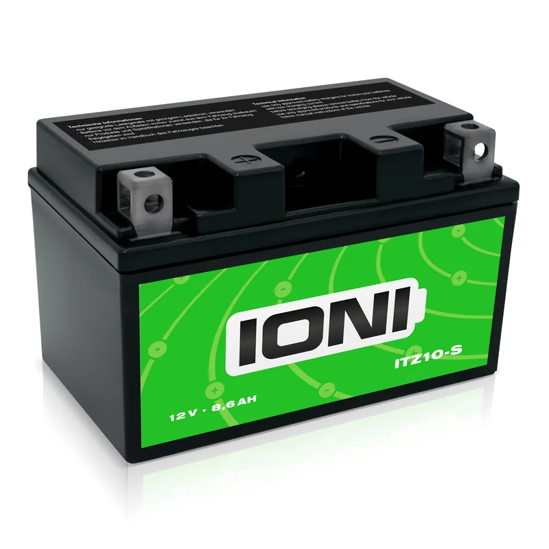 IONI AGM Batterie 12V 8,6Ah ITZ10-S Rollerbatterie / Motorradbatterie, wartungsfrei versiegelt vorgeladen kompatibel mit MG10ZS YTZ10S YTZ10-S Heißes Angebot