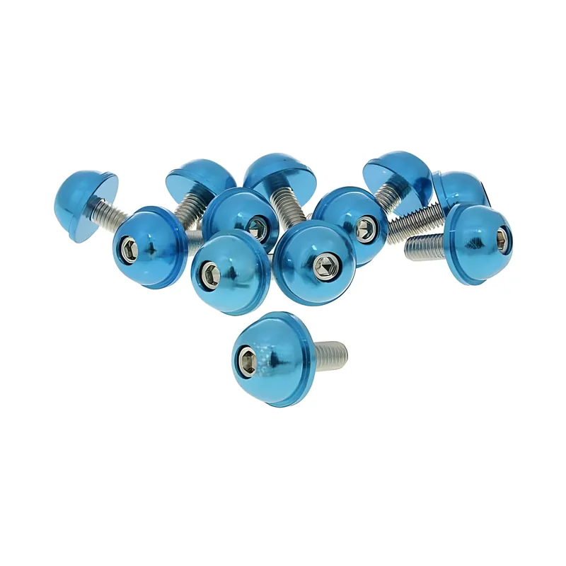Schraubensatz 12 Stück Alu-Kappe blau - M5x13 Nur Heute