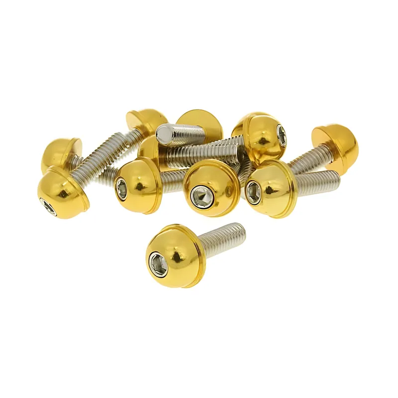 Sonderaktion Schraubensatz 12 Stück Alu-Kappe gold - M6x20