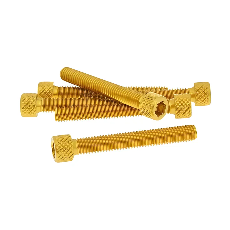 Schraubensatz 6 Stück Innensechskant Alu gold - M6x45 Super-Preis