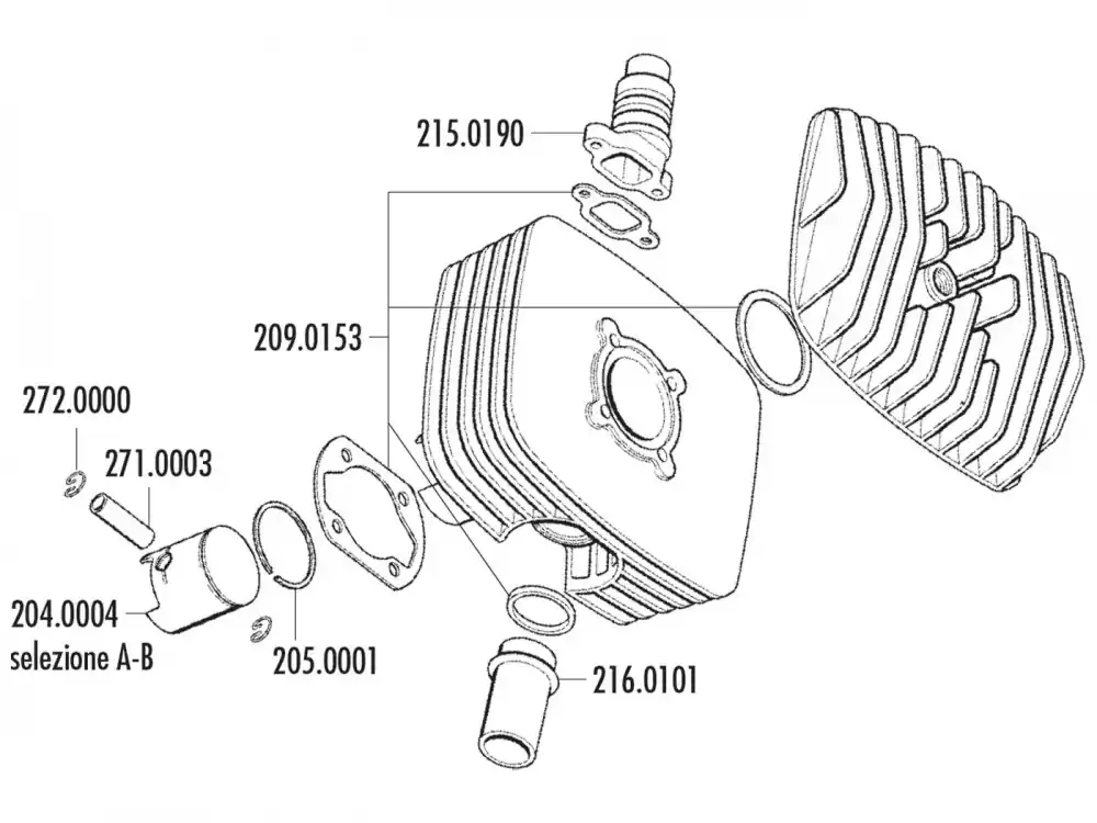 Top-Angebot Kolben Satz Polini Serie 6000 48mm (B) für Sachs Mopeds