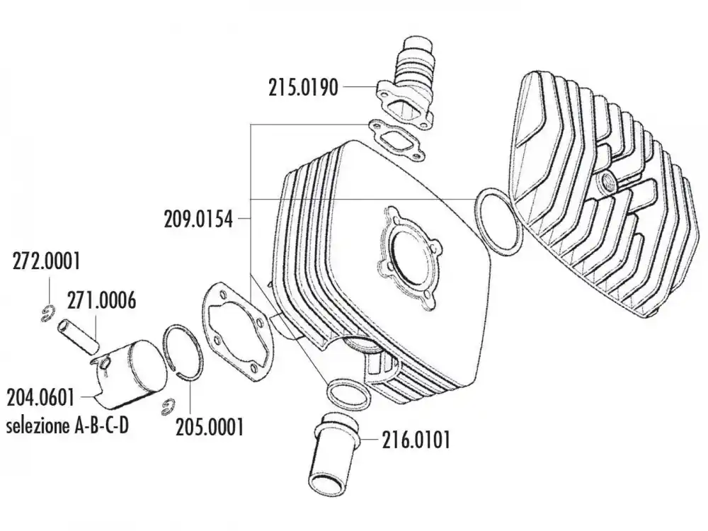 Kolben Satz Polini Serie 6000 80ccm 48mm (A) für Zündapp Corsa 50 Angebot