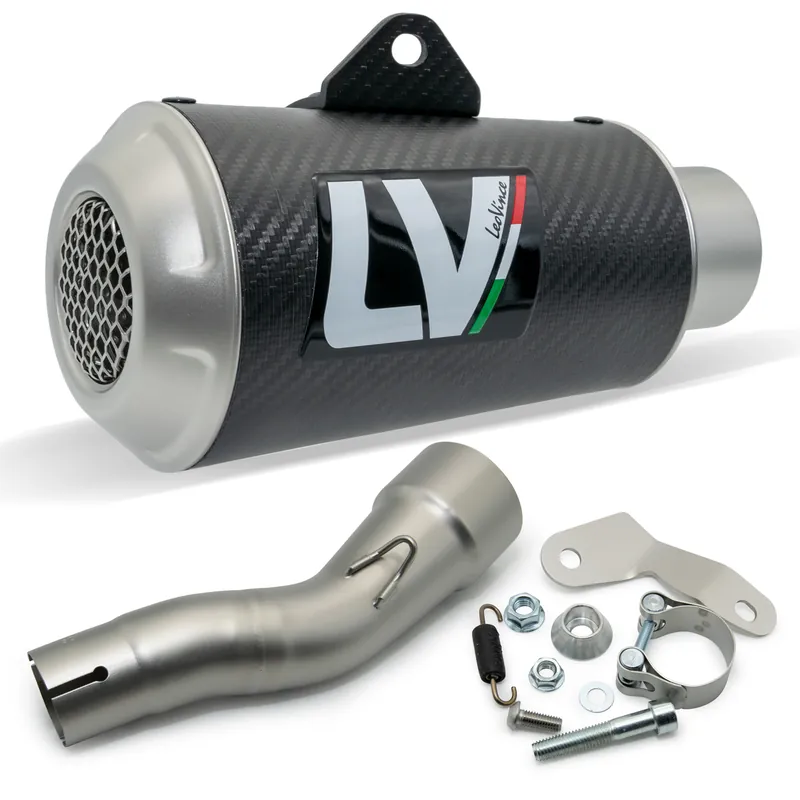 Neu Endschalldämpfer LeoVince SLIP-ON LV-10 Carbon, Edelstahl Kappe für Kawasaki Ninja 250 / 300 R - Z 250 / 300 / ABS