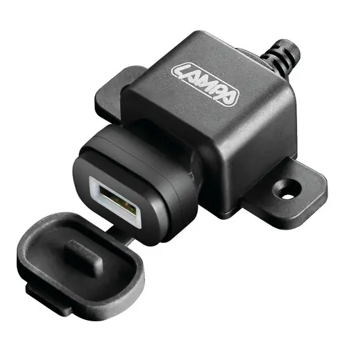 Wochenendangebot Ladegerät Lampa USB Fix Omega USB 12/24V mit Schraubbefestigung und Gabel-Steckverbindungen - 12/24V