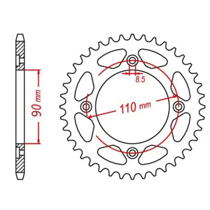 Preisknaller HVR Kettenrad 55Z Alu 60/65Pro