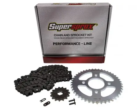 Günstig Kettensatz Performance KIT Stahl SUPERSPROX 428 Teilung 44 / 15 Zähne kompatibel für Honda CBR 125 R (12-16) Ersatz Moped Motorrad Kettensatz Ritzel K