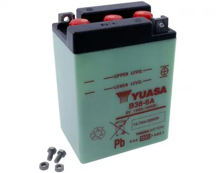 Batterie 6V 14Ah YUASA B38-6A, ohne Batteriesäure Neu
