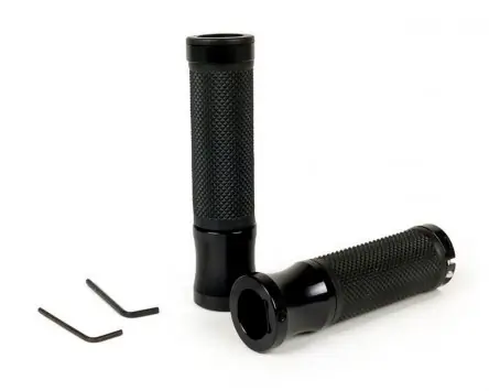 Sofort Bestellen Griffe MOTONOSTRA Aluminium schwarz, Rautenmuster kompatibel für Vespa GT, GTL, GTS 125, 200, 250, 300ccm, 22,5 - 24mm