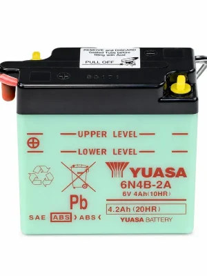 Solange Der Vorrat Reicht Yuasa Batterie 6V 4AH 6N4B-2A Blei-Säure 00412 ohne Säurepack