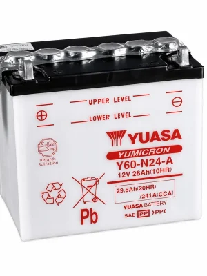 Versand Am Gleichen Tag Yuasa Batterie 12V 28AH Y60-N24-A Blei-Säure ohne Säurepack