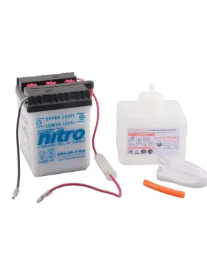 Nitro Batterie 6V 4AH 6N4-2A-4 Blei-Säure 00414 mit Säurepack Schnäppchen