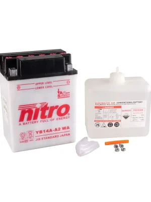 Knallerangebot Nitro Batterie 12V 14AH YB14A-A2 Blei-Säure HC mit Säurepack