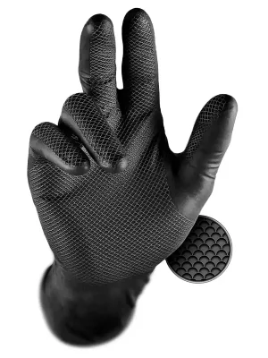 Heißes Angebot Grippaz Nitril Schutzhandschuhe puderfrei latexfrei schwarz 50er Packung M