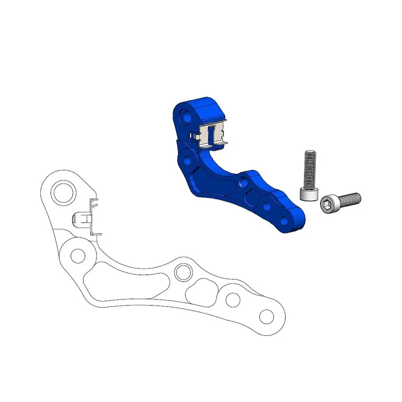 Sonderaktion Moto-Master Bremssattel-Adapter f. OEM 260 mm Ø blau inkl. Clip