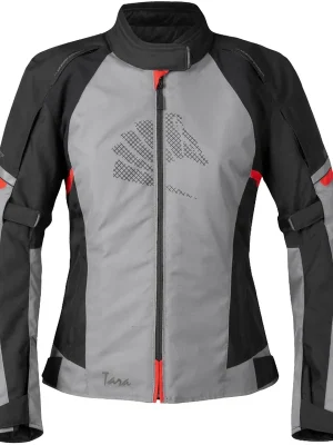 Neu Im Sortiment Germot Textiljacke Tara Damen grau/schwarz/rot