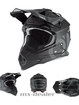 Begrenztes Angebot O‘Neal Crosshelm 2SRS Slick Schwarz Grau Matt ECE 06 MX Helm Motocross M (57/ 58cm)