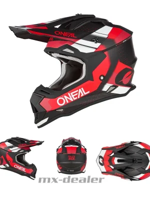 Schneller Versand O‘Neal Crosshelm 2SRS V.23 Spyde Schwarz Rot ECE 06 MX Helm Motocross Enduro