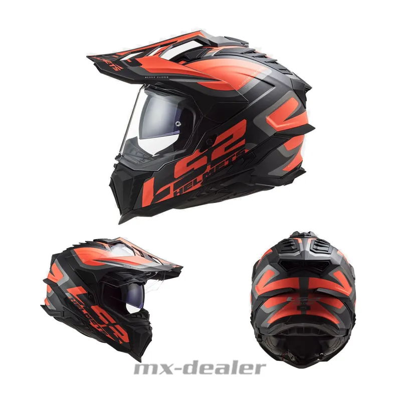 Neuheit LS2 MX701 Explorer Alter Orange Fluo Dualsport Enduro Helm GS MX Crosshelm S (55-56cm)