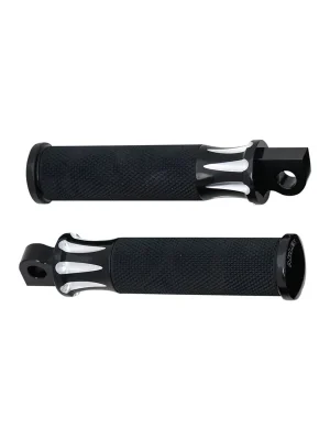 Arlen Ness Fußrasten Fusion Deep Cut schwarz/silber f. Harley Modelle Neue Ware