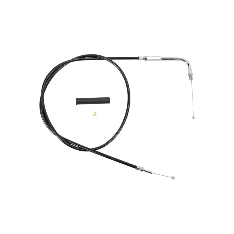 Markenprodukt Drag Specialties Schwarzes Vinyl Gas-/Leerlaufseil L48" Schwarz Throttle f. 12