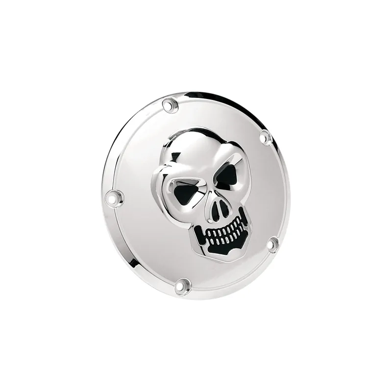 Meistverkauft Drag Specialties Verchromter 3-D Skull Kupplungsdeckel 5 Hole f. Harley