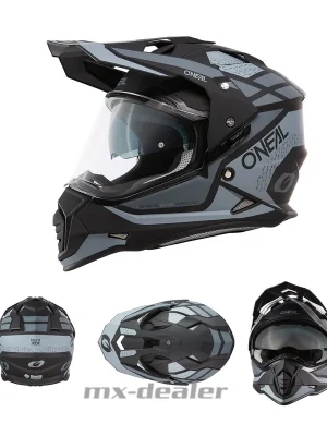 O‘Neal Sierra R Schwarz Schwarz Grau V.23 ECE 06 Helm mit Visier Enduro Adventure GS Bestseller