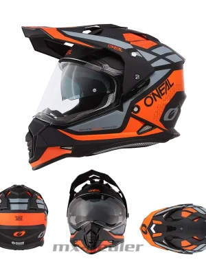 Geprüft O‘Neal Sierra R Schwarz Schwarz Orange ECE 06 Helm mit Visier Enduro Adventure GS M (57/ 58cm)