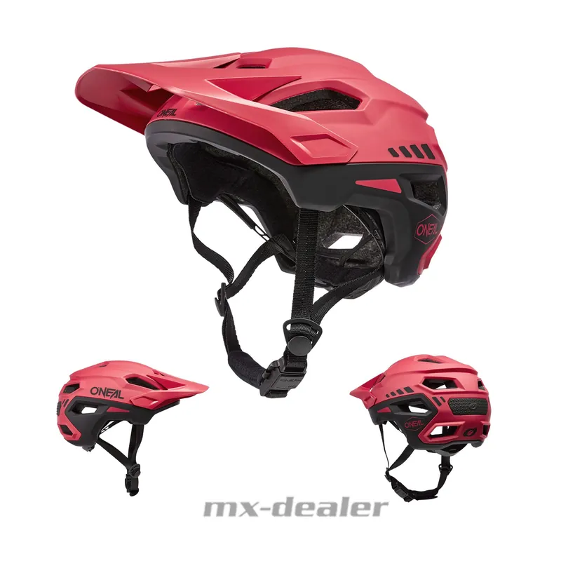 Neuheit ONeal Trailfinder Split V.23 Rot Schwarz Fahrrad Helm All Mountain Bike Trail MTB BMX