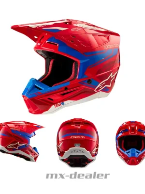 Alpinestars S-M5 SM5 ECE 22.06 Action2 Rot Blau MX Helm Crosshelm Motocross Cross Enduro Rabatt