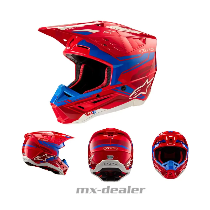 Alpinestars S-M5 SM5 ECE 22.06 Action2 Rot Blau MX Helm Crosshelm Motocross Cross Enduro L (59-60cm) Angebot