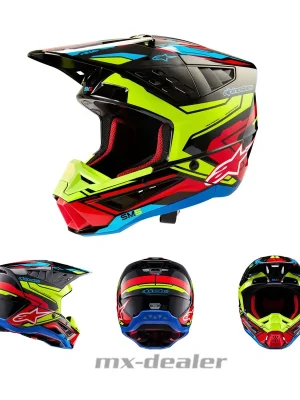 Alpinestars S-M5 SM5 ECE 22.06 Action2 Schwarz Gelb MX Helm Crosshelm Motocross Cross Enduro L (59-60cm) Kracherpreis