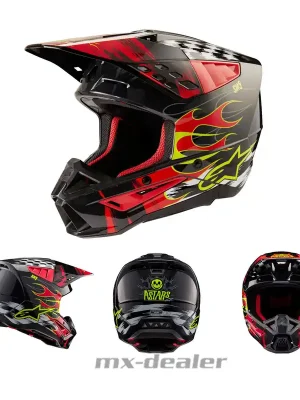 Alpinestars S-M5 SM5 ECE 22.06 Rash Dunkelgrau Rot MX Helm Crosshelm Motocross Cross Enduro 2XL (63-64cm) Rabatt