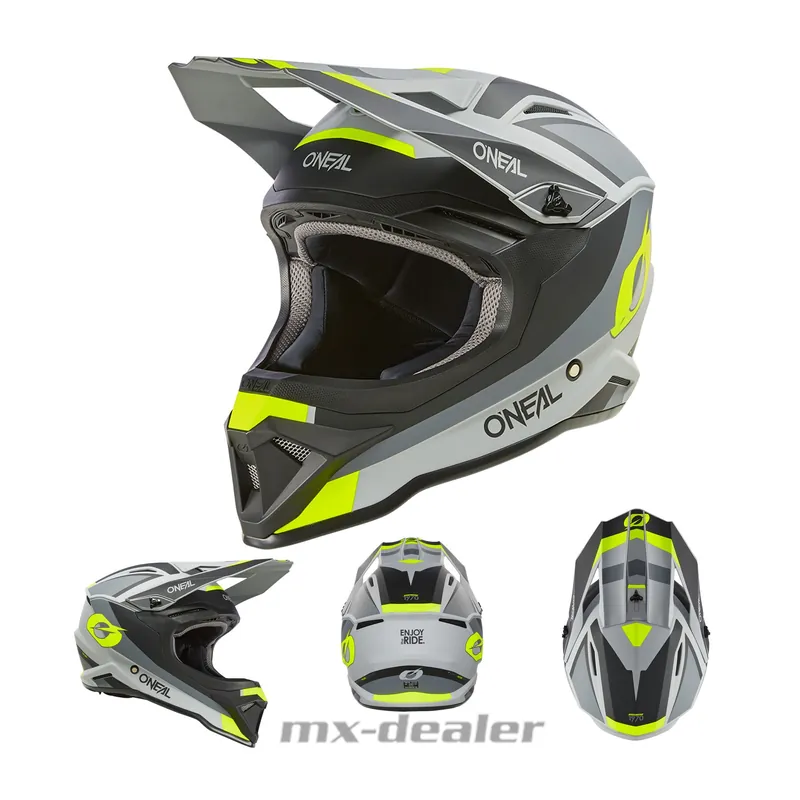 O‘Neal 1 SRS V24 ECE06 Stream Grau Neon MX Helm Crosshelm Motocross Cross Enduro XL (61/ 62cm) Top-Angebot