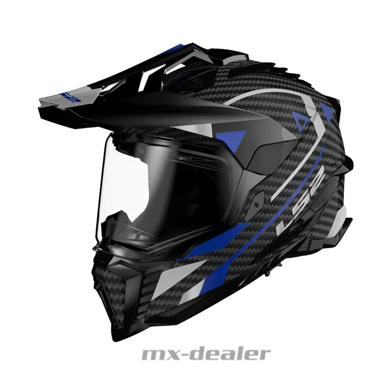 Preiswert LS2 MX701 Carbon Helm Explorer C Adventure Schwarz Blau Dualsport Enduro GS MX XL (61-62cm)