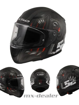 Geprüft LS2 FF353 Rapid II Claw Schwarz Gloss Motorrad Helm Integralhelm Race L (59-60cm)