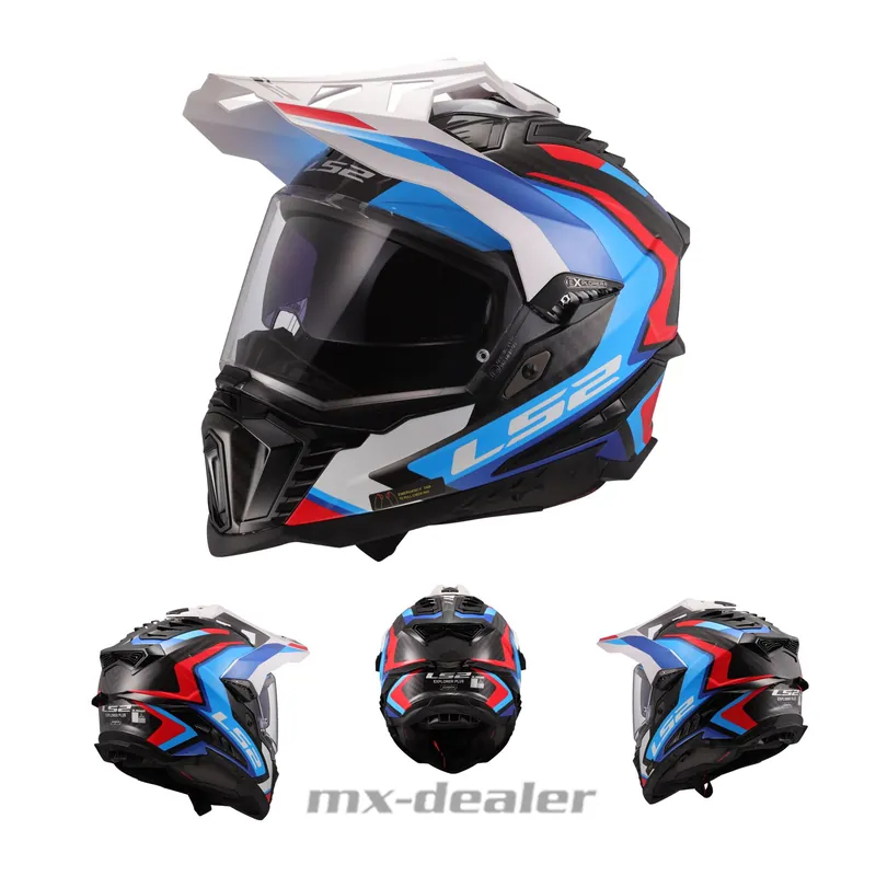 LS2 MX701 Carbon Helm Explorer C Frontier II Weiß Blau Dualsport Enduro GS MX XL (61-62cm) Angebot