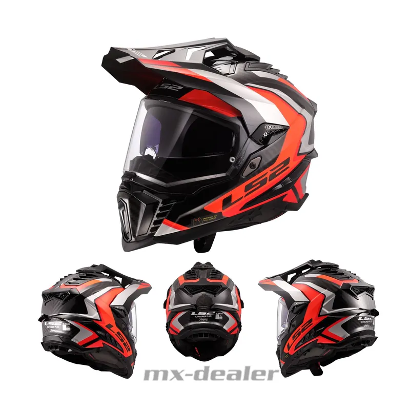 LS2 MX701 Carbon Helm Explorer C Frontier II Gloss Orange Dualsport Enduro GS MX XXL (63-64cm) Schneller Versand