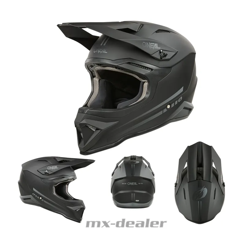 O‘Neal 1 SRS V.25 ECE06 Solid Schwarz MX Helm Crosshelm Motocross Cross Enduro Top-Preis